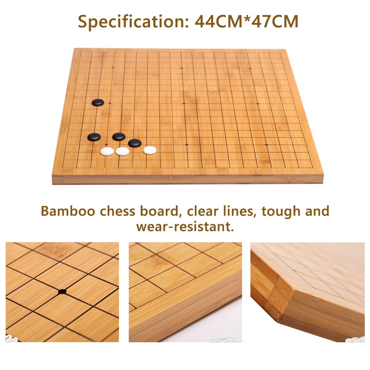 Amazon.co.jp: 五目並べ 木製囲碁ボードゲームセット 19*19/13*13両面